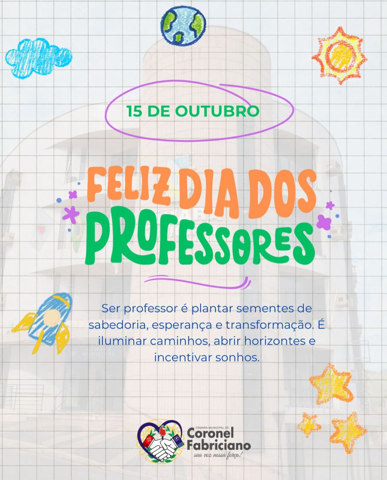 🌻 Homenagem da Câmara Municipal de Coronel Fabriciano ao Dia dos Professores