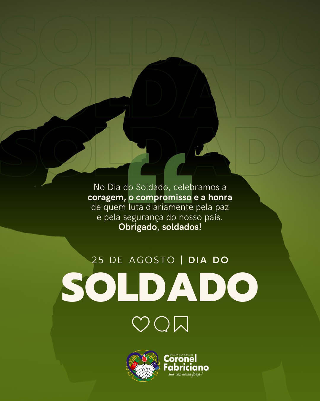Dia do Soldado: Câmara Municipal de Coronel Fabriciano presta homenagem